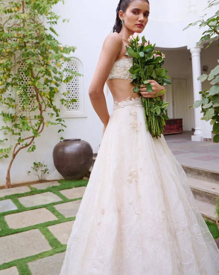 A White Wedding Lehenga Set