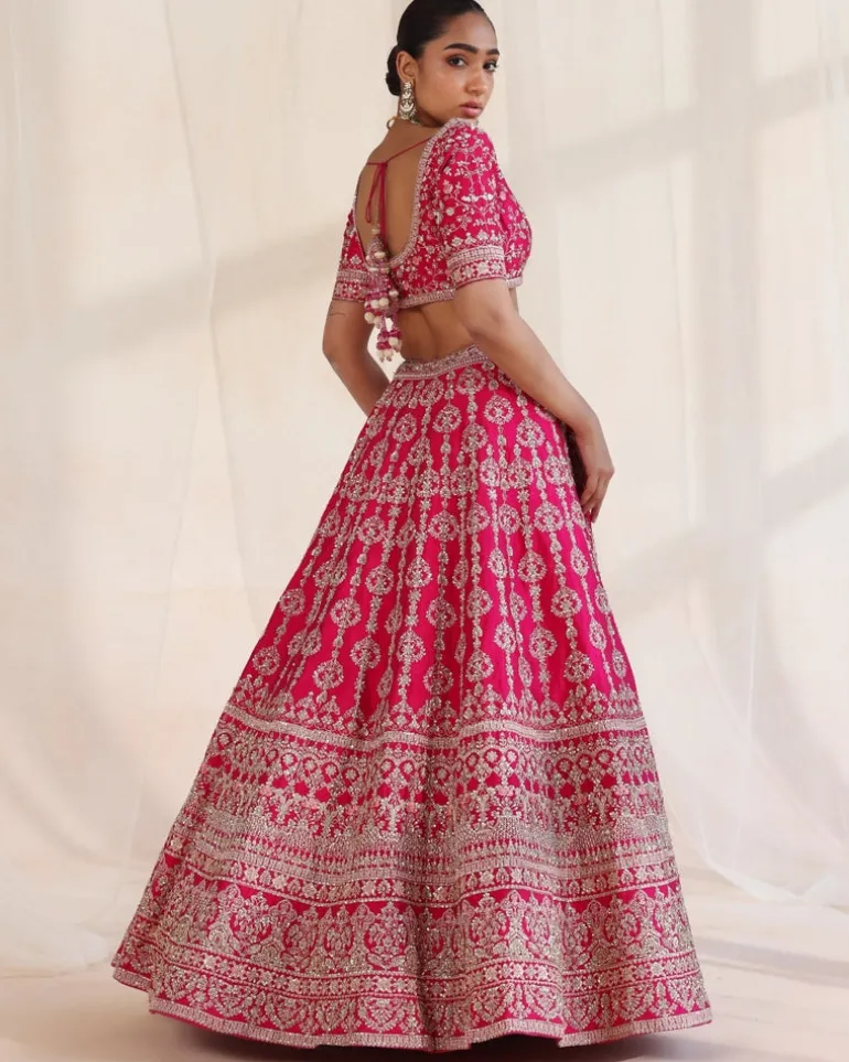 Aarya Fuchsia Embroidered Lehenga Set
