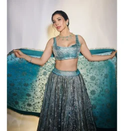 Aasmani Lampi Lehenga Set