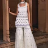 Alice Ivory Embroidered Gharara Set
