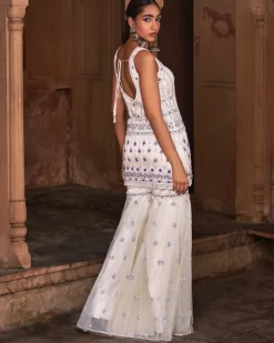 Alice Ivory Embroidered Gharara Set