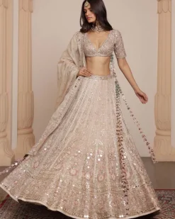 All Gold & Multithread Sand Floral Lehenga Set