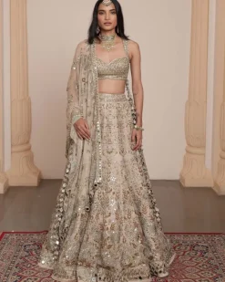 All Gold Sand Floral Lehenga Set