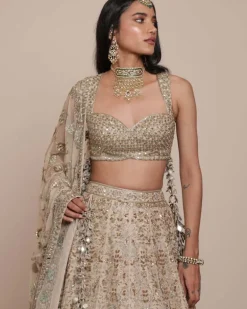 All Gold Sand Floral Lehenga Set