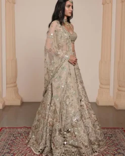 All Gold Sand Floral Lehenga Set