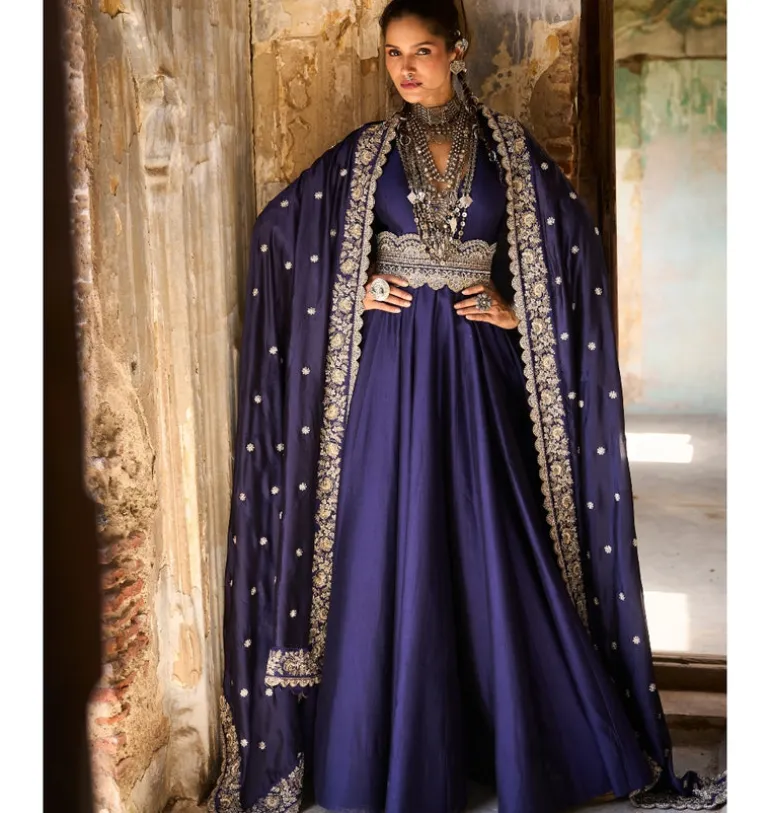Alwar Chiniya Anarkali Set