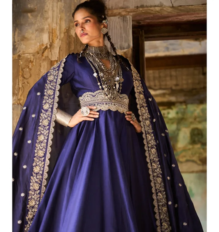 Alwar Chiniya Anarkali Set