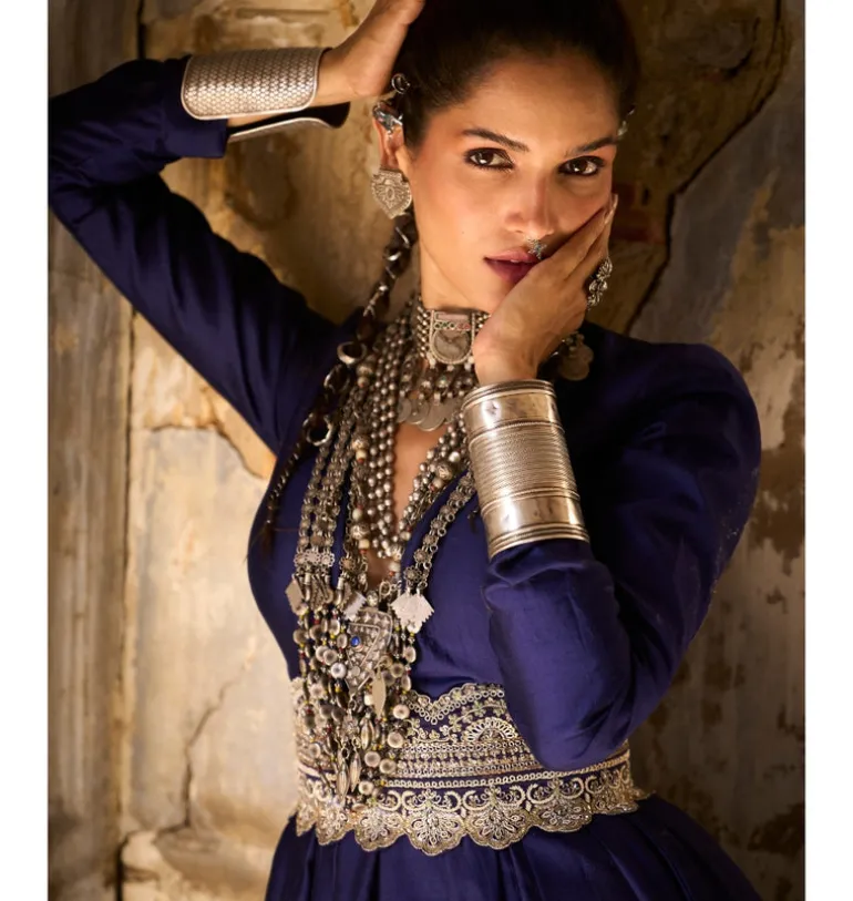 Alwar Chiniya Anarkali Set