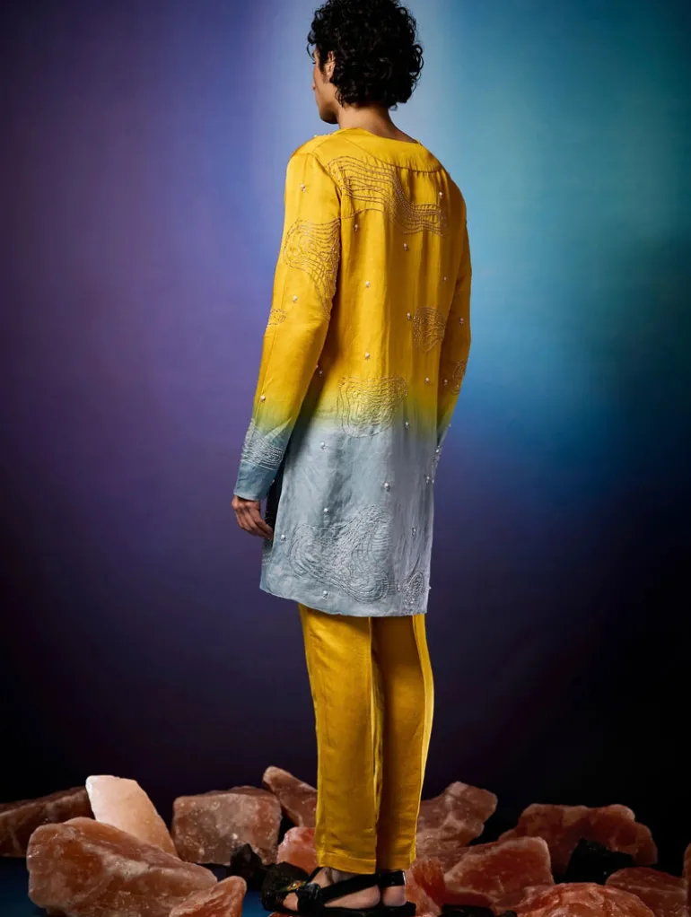 Amber Ombre Ripplet Kurta Set