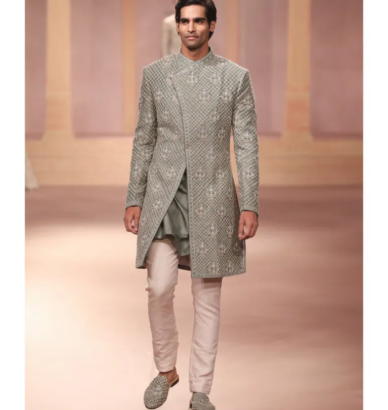 Anand Mint Sherwani Set