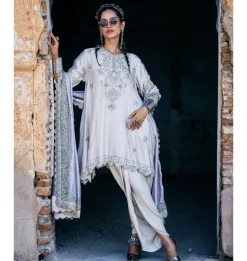Anandika Beige Embroidered Tunic Set