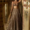 Antique Gold Sequin Lehenga Set