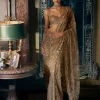 Antique Gold Sequin Sari Set