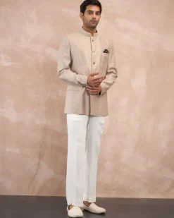 Antique Inara Motif Bandhgala Set