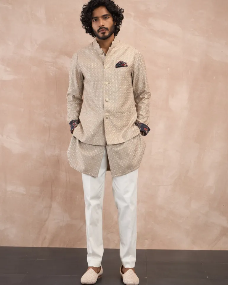 Antique Inara Motif Foe & Sb Kurta Set