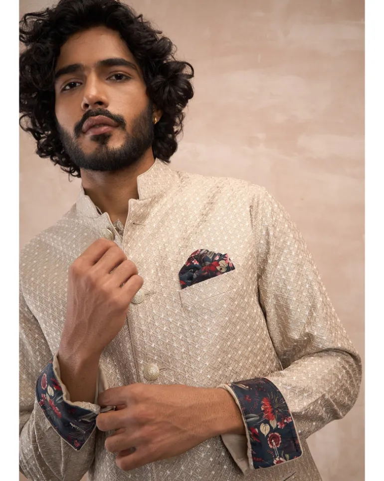 Antique Inara Motif Foe & Sb Kurta Set