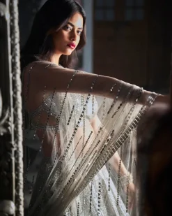 Antique Silver Mirror Work Lehenga Set