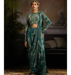 Aqua Essence Pant Sari Set