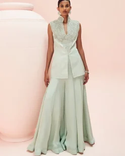 Aqua Jacket And Pants Set