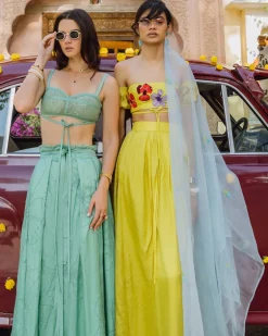 Aqua Poppy and A Bralette Set