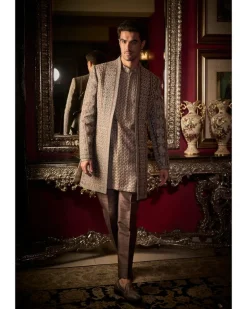 Ash Grey Open Jacket Set