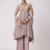 Ash Pink High Low Kurta Set