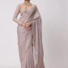 Ash Pink Organza Sari Set