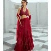 Aura Red Skirt Set