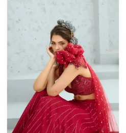 Aura Red Skirt Set