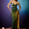 Aurombre Embellished Draped Dress