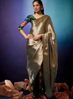 Aurorays Liquid Gold Tailored Sari Set