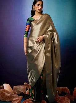 Aurorays Liquid Gold Tailored Sari Set