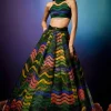 Aurorays Swirl with Aurorays Raio Skein Halter Lehenga Set