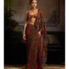 Autumn Blaze Draped Sari Set