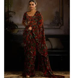 Autumn Whisper Pre-Draped Sari Set