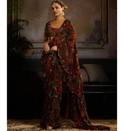 Autumn Whisper Pre-Draped Sari Set