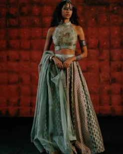 Avocado Lehenga Set