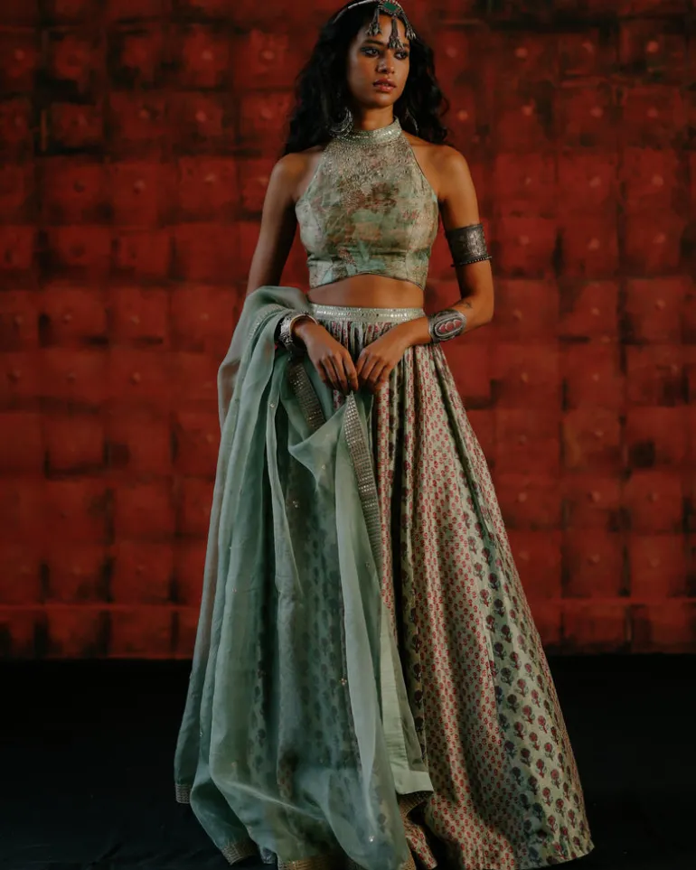 Avocado Lehenga Set