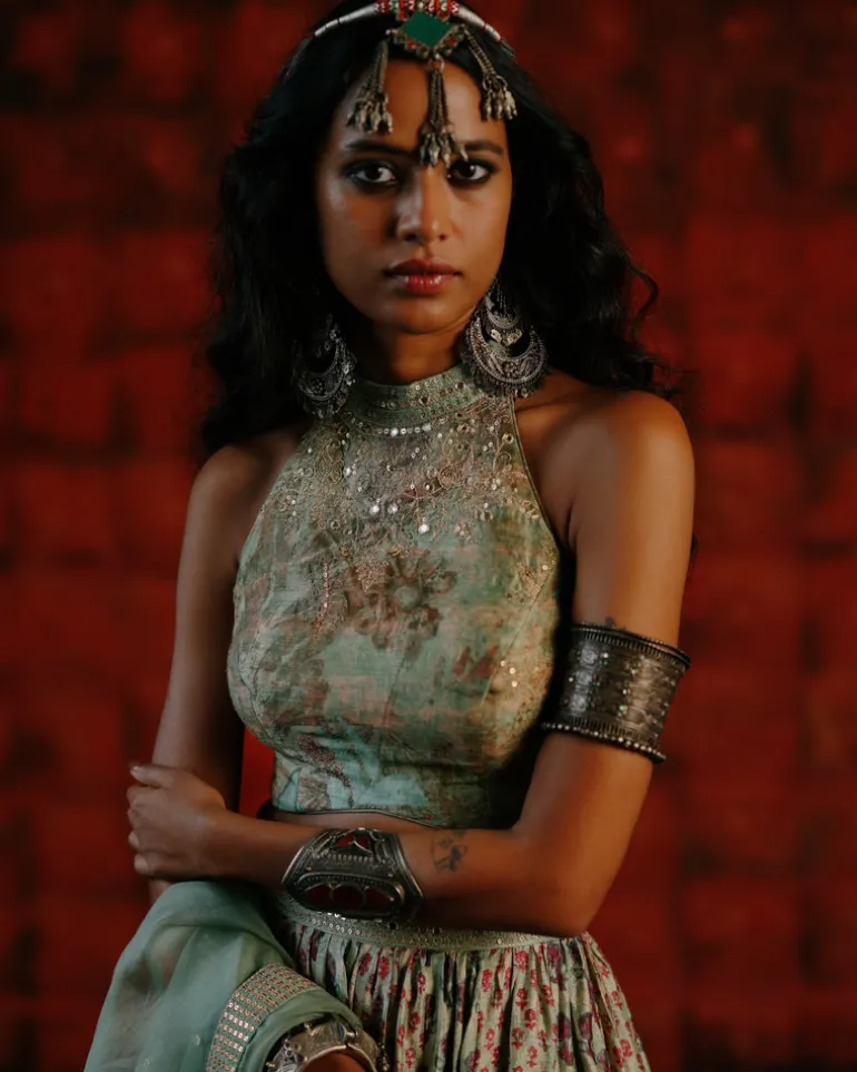 Avocado Lehenga Set