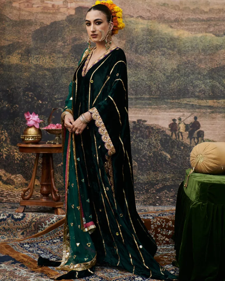 Azal Makhmali Kaftan Set