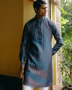 Azure Blue Printed Kurta Set