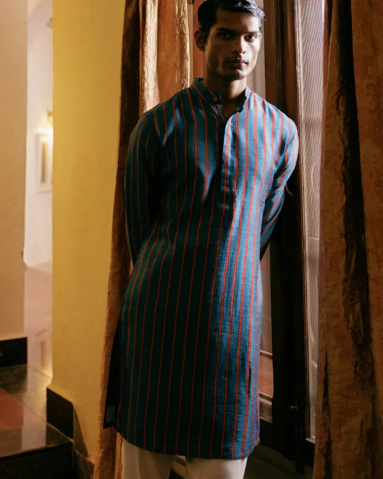 Azure Blue Printed Kurta Set