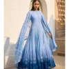 Azure Dream Chikankari Anarkali