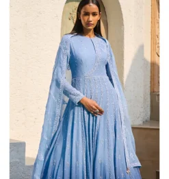 Azure Dream Chikankari Anarkali