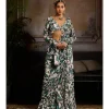 Azure Drift Draped Pant Sari Set