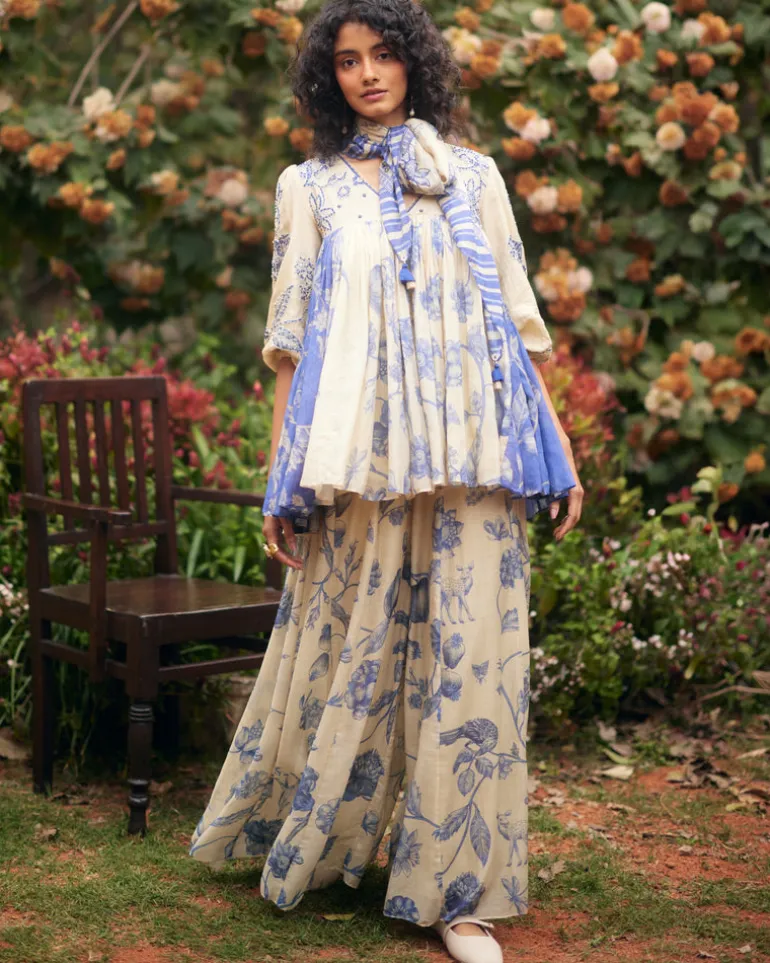 Azure Peplum Set