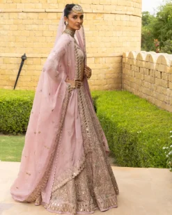 Baby Orchid Mirror & Thread Embroidered Lehenga Set