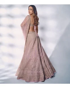 Baby Orchid Thread Embroidered Lehenga Set