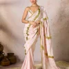 Baby Pink Potters Touch Gota Sari Set