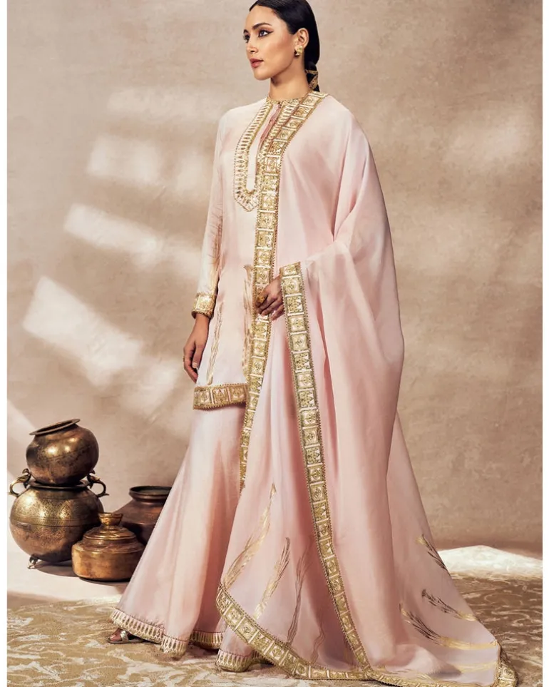 Baby Pink Whispering Lily Sharara Set
